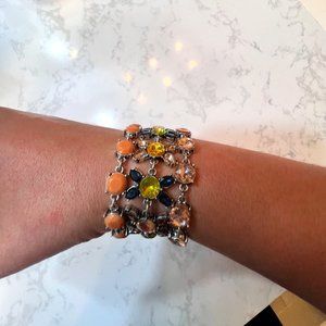 Ann Taylor Multi Stand and Multi-Colored Jeweled Bracelet